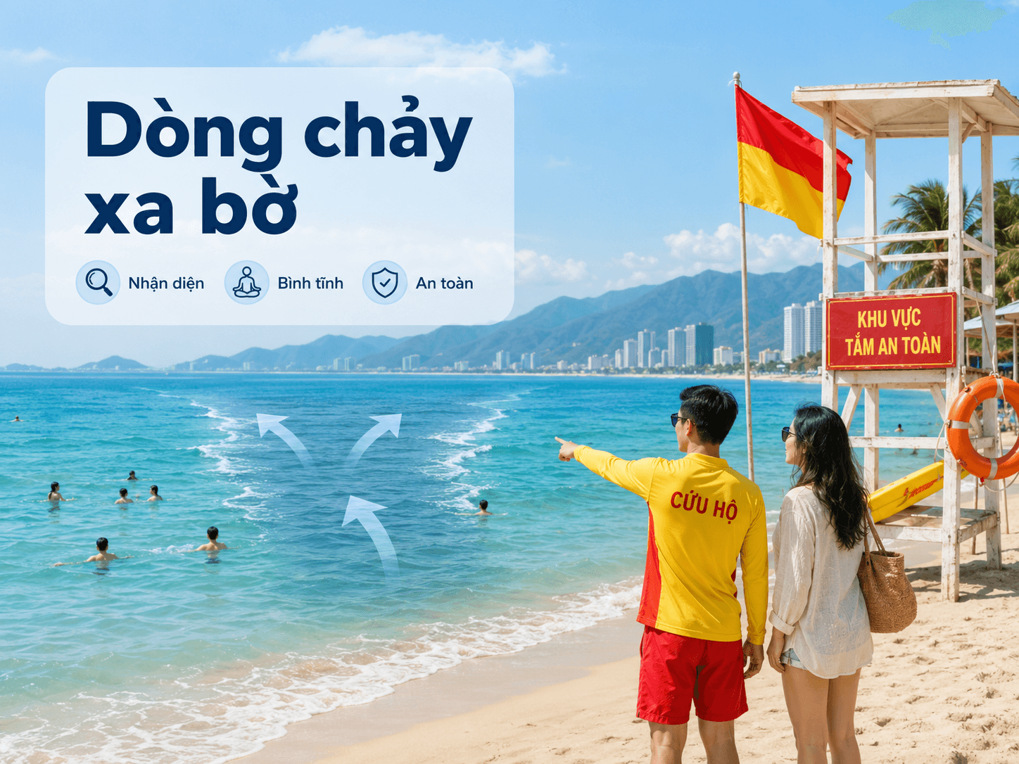 Nhận diện dòng chảy xa bờ khi tắm biển - Hình 1