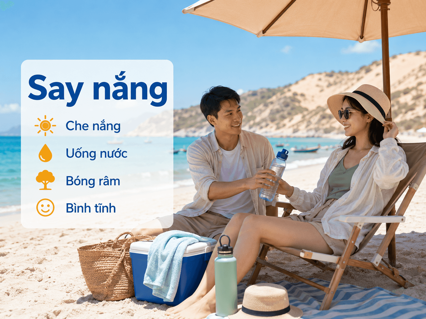 Say nắng, sốc nhiệt: phòng tránh khi đi biển/đồi cát - Hình 1